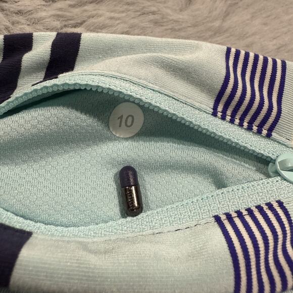 Lululemon Pants Womens 10 Purple Black Pace Rival Crop Activewear Side Pockets - Picture 7 of 11